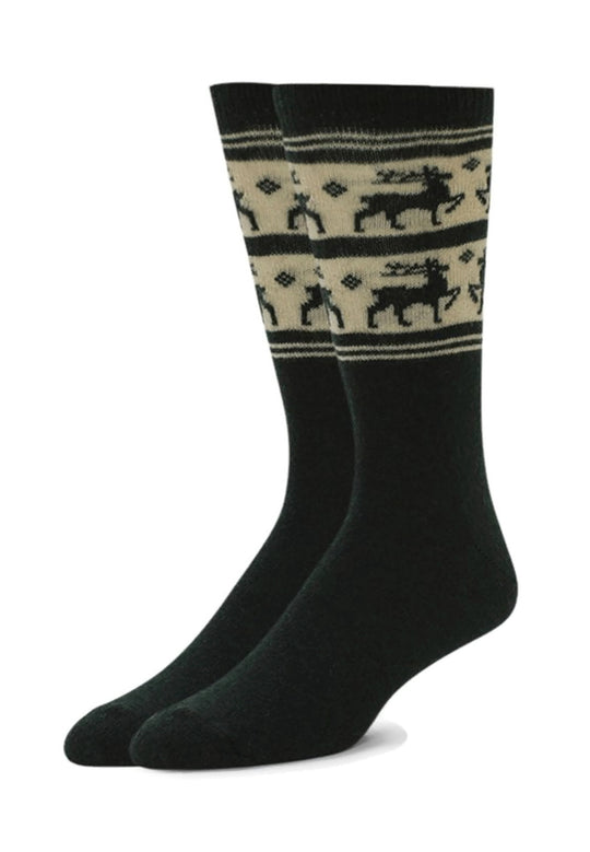 Alchester Mens Rudolph Holiday Reindeer Wool Crew Sock