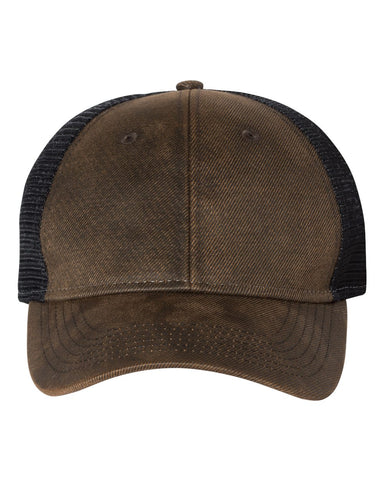 Sportsman Faux Waxy Trucker Cap, Adjustable, Grey/Black