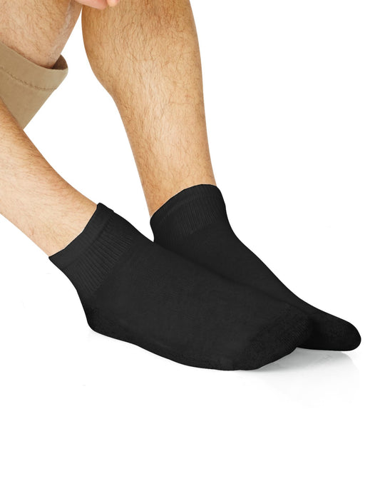Hanes Full Cushion Ankle Socks with Grey Heel and Toe 6 Pairs