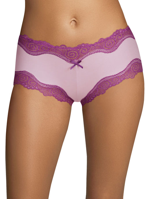 Maidenform Women`s Cheeky Cotton Scalloped Lace Hipster