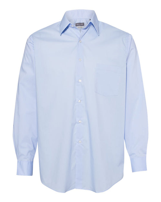 Van Heusen Mens Broadcloth Point Collar Solid Shirt, XL, White
