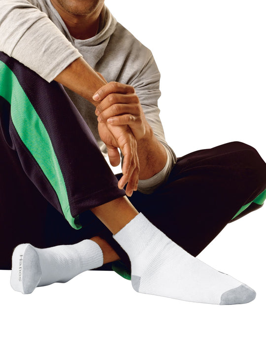 Hanes Men`s Big & Tall Ankle Socks 12-Pack