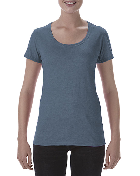 Gildan Ladies Softstyle Deep Scoop T-Shirt, S, Heather Irish Green
