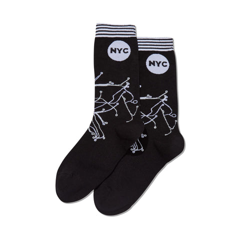 Hot Sox Womens NYC Transit Map Crew Socks