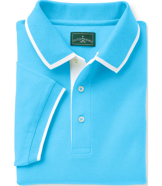 Outer Banks Mens Egyptian Diamond Knit Intarsia Polo