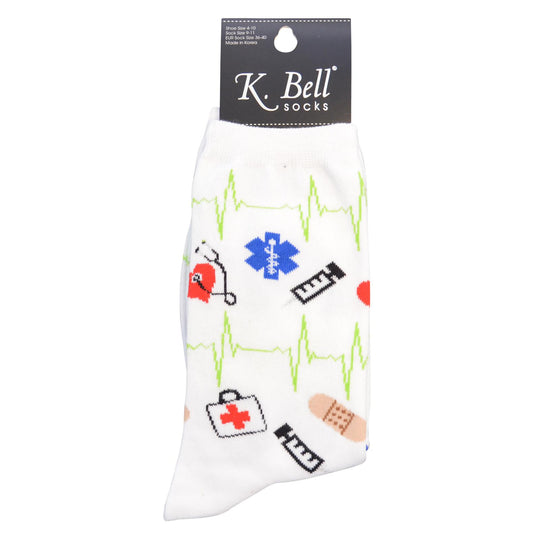K. Bell Womens Cotton Blend Novelty Crew Socks