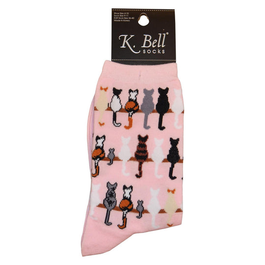 K. Bell Womens Cotton Blend Novelty Crew Socks