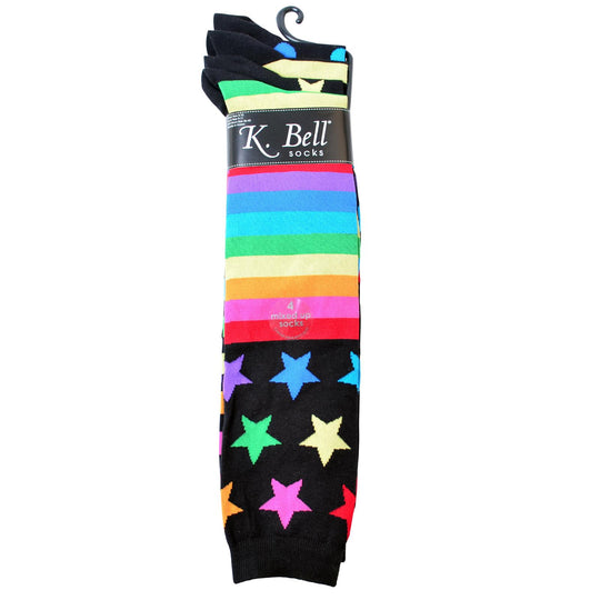 K. Bell Womens Mix It Up 2 Pair Pack Knee High Socks
