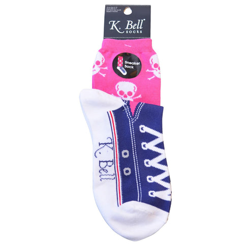 K. Bell Womens Skull Sneaker Socks