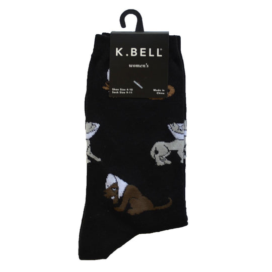 K. Bell Womens Cotton Blend Novelty Crew Socks