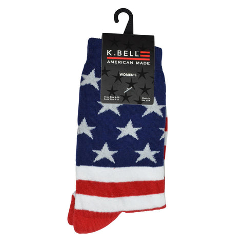 K. Bell Womens American Flag Crew Socks