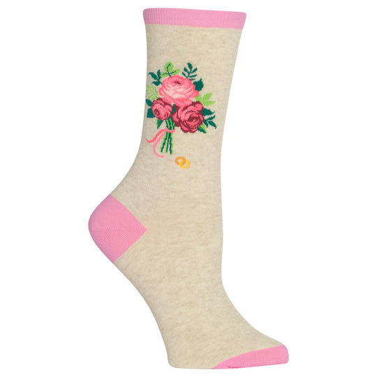 Hot Sox Womens Bridal Bouquet Crew Socks