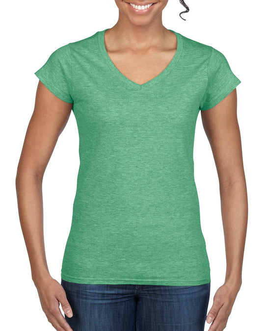 Gildan Ladies Softstyle V-Neck T-Shirt, L, White