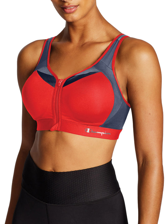 Champion Womens Motion Control Zip Sports Bra