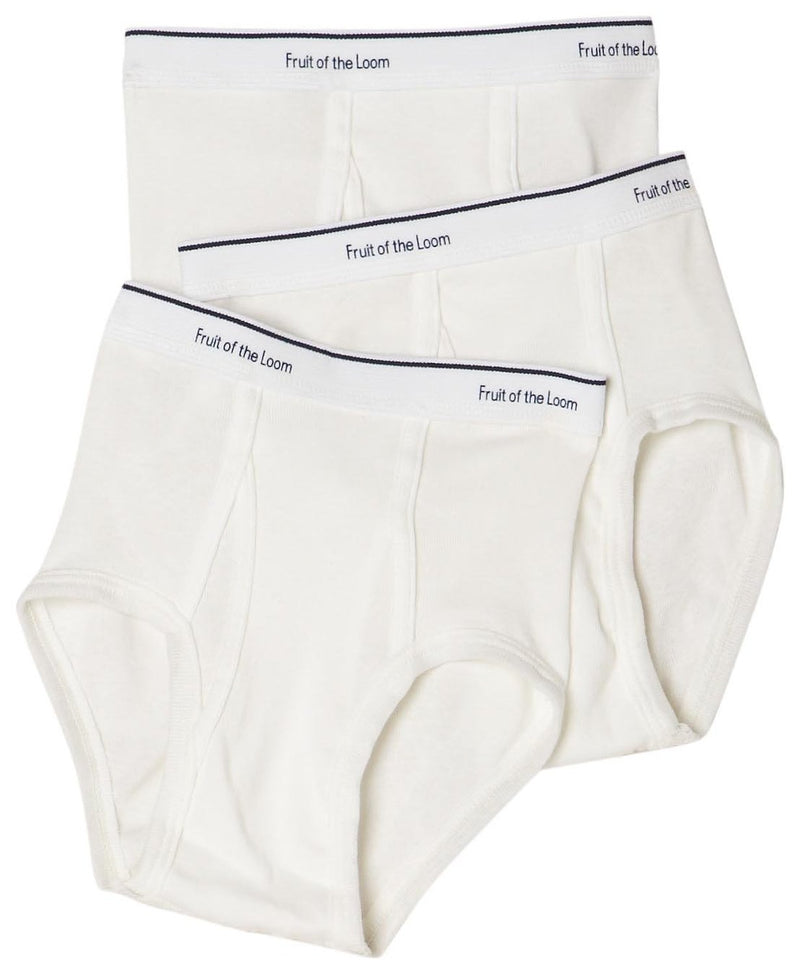Fruit Of The Loom Boys` 3-Pack Full Cut Cotton White Briefs