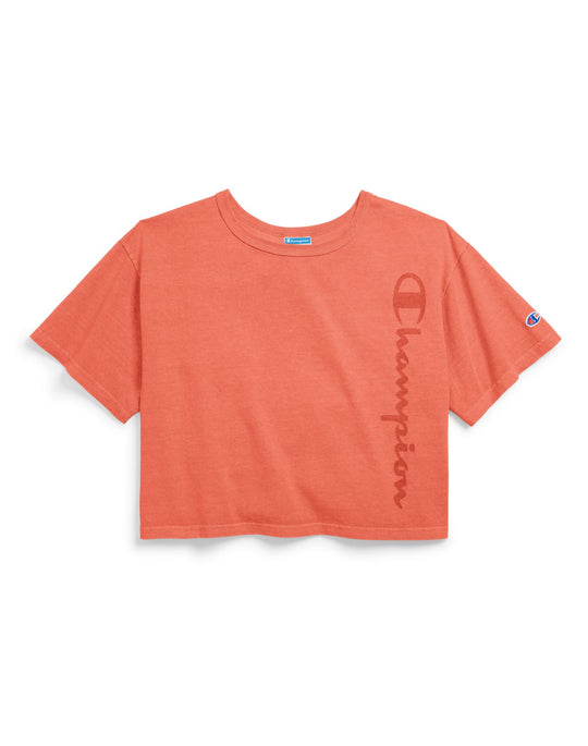 Champion Life Womens Garment Dyed Cropped Tee