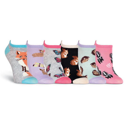 K. Bell Womens Forest Creatures 6 Pair Pack Ankle Socks