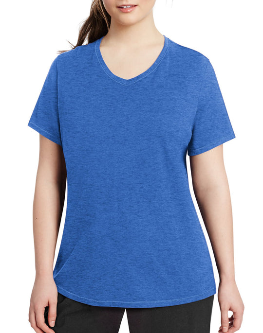 Champion Women`s Vapor Plus Jersey V-Neck Tee