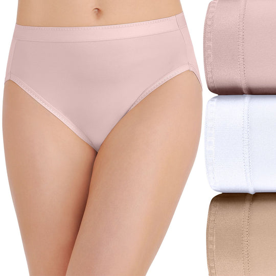 Vanity Fair Womens Comfort Where It Counts Hi-Cut Panty 3-Pack