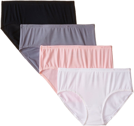 Fruit of the Loom Womens Breathable Micro-Mesh Low Rise Brief 4 Pack