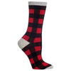 Hot Sox Womens Buffalo Check Crew Socks