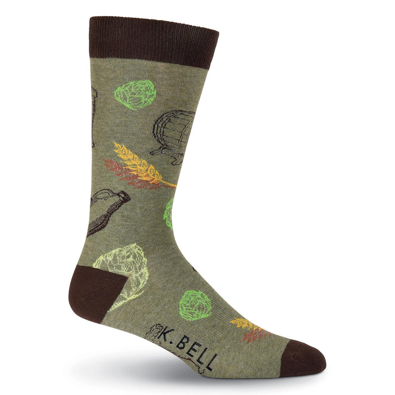 K. Bell Mens Micro Brew Crew Socks