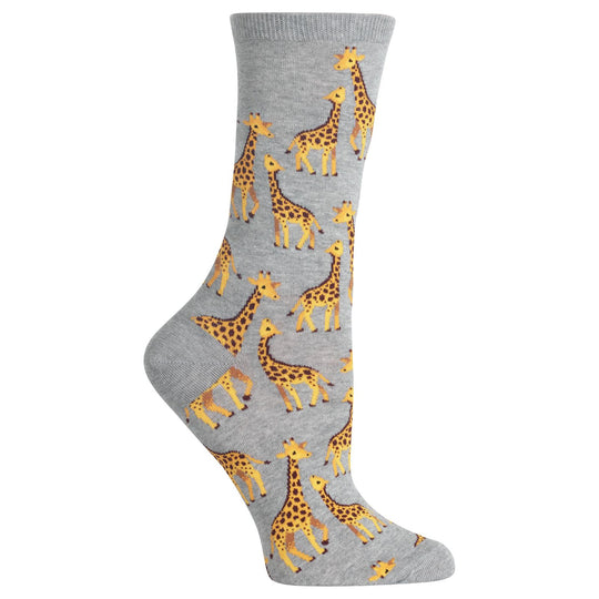 Hot Sox Womens Giraffe Crew Socks
