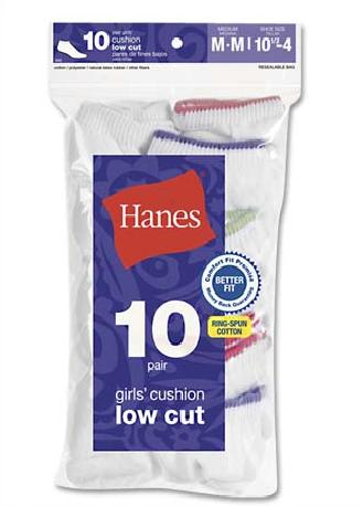 Hanes Girl's Red Label Cushion Low Cut