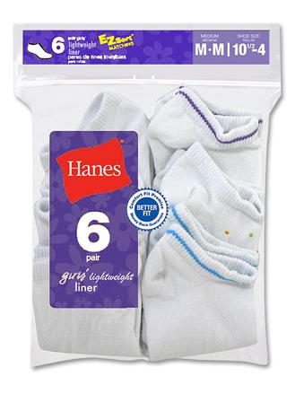 Hanes Girls Red Label Liner Sock