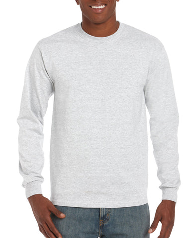 Gildan Mens Ultra Cotton Long Sleeve T-Shirt, XL, Sport Grey