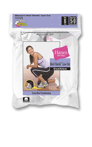 Hanes Women's Cushion Heel Shield Low Cut