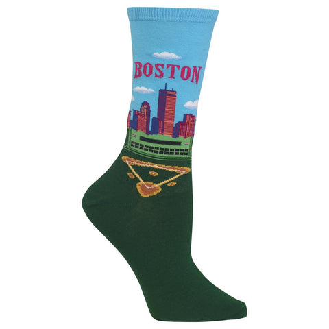 Hot Sox Womens Boston Crew Socks