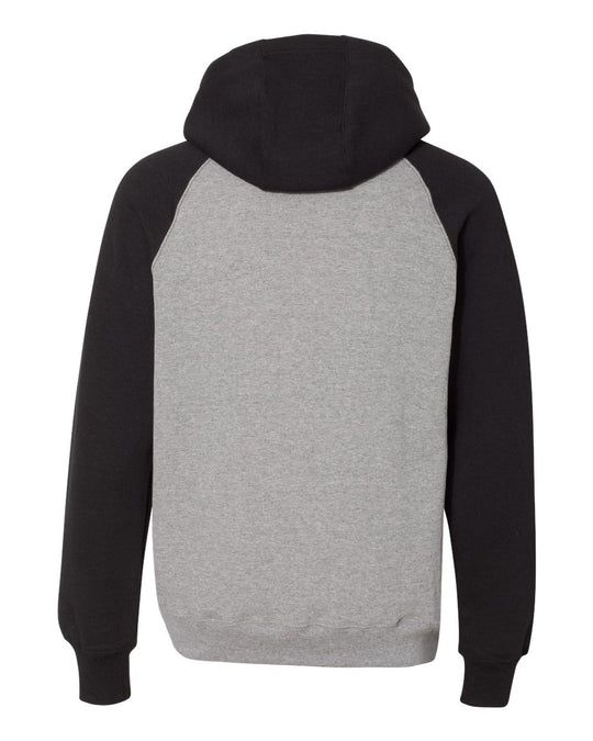 Russell Athletic Dri Power Colorblock Raglan Hooded Sweatshirt, XL
