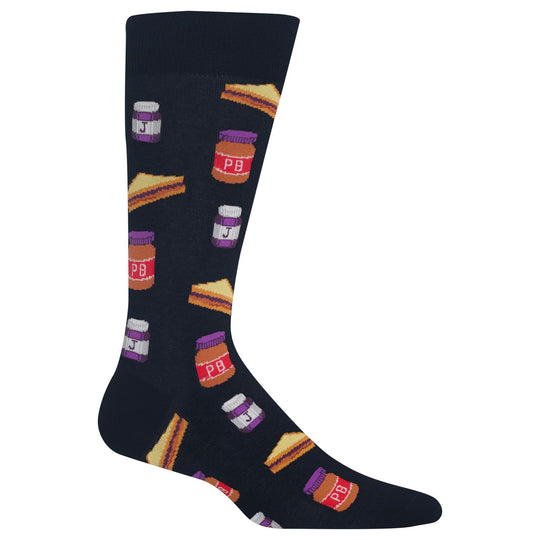 Hot Sox Mens Peanut Butter And Jelly Crew Socks