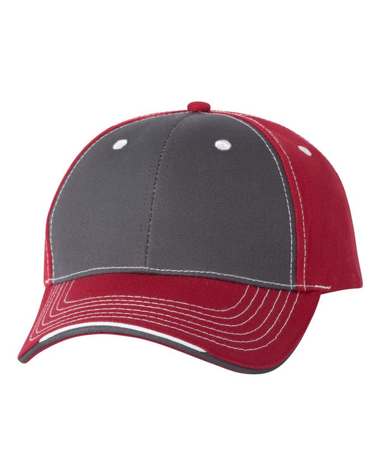 Sportsman Tri-Color Cap, One Size, White/Black