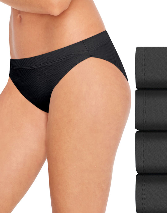 Hanes Womens Ultimate Breathable Comfort Micro Mesh Bikini 4-Pack, 5