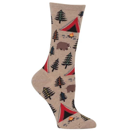 Hot Sox Womens Bear Tent Crew Socks