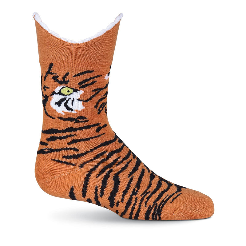 K. Bell Kids Wide Mouth Tiger Crew Socks