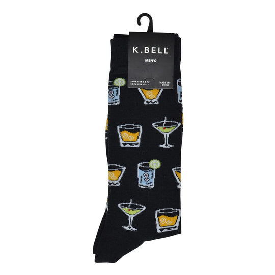 K. Bell Men`s Graphic Crew Socks