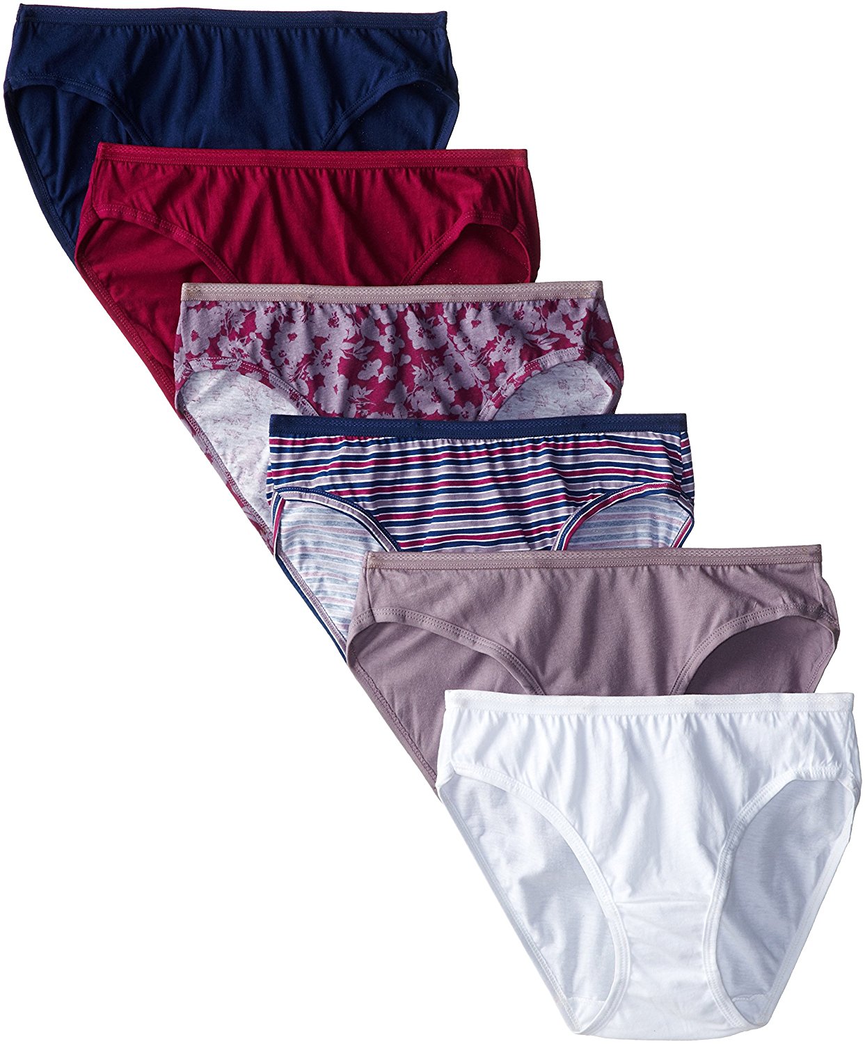 FTL-6DBIKA1 - Fruit of the Loom Womens 6-Pack Assorted Cotton