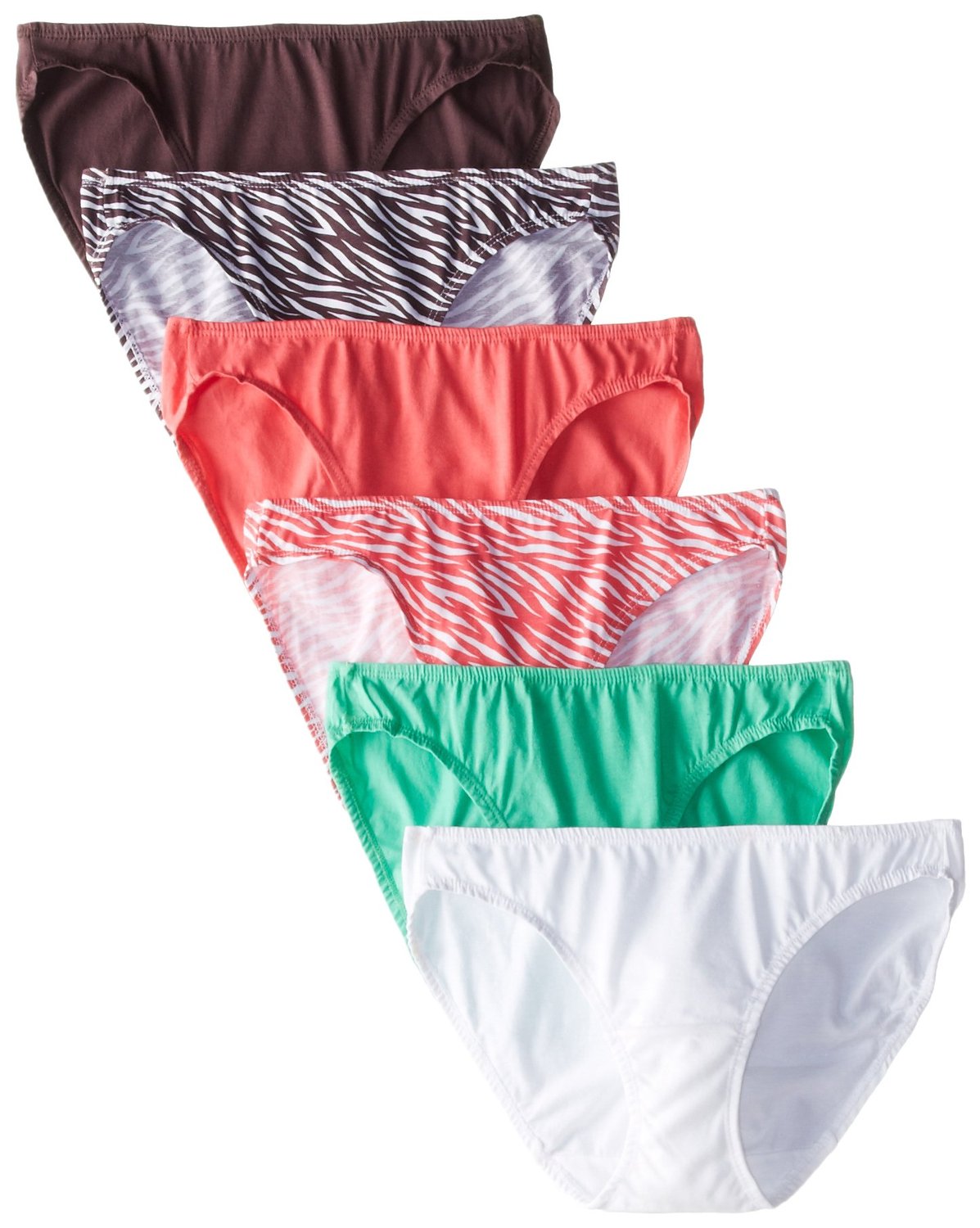 Women's Assorted Cotton Bikini Panties, 6 Pack