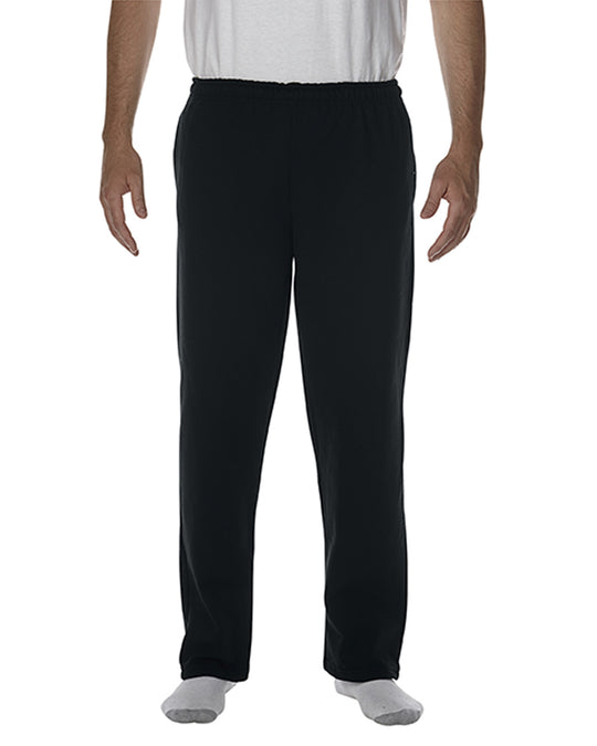 Gildan Mens Heavy Blend Open Bottom Sweatpants with Pockets, M, Black