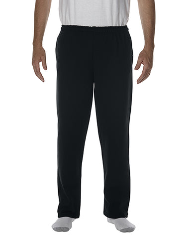 Gildan Mens Heavy Blend Open Bottom Sweatpants with Pockets, M, Black