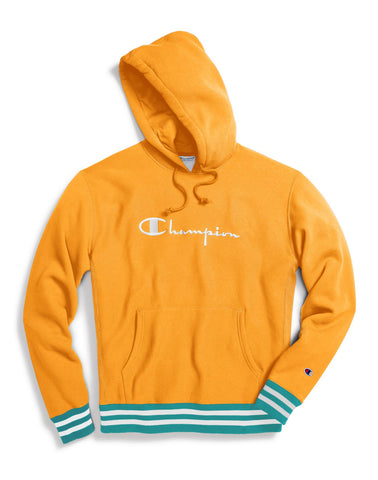 Champion Life Mens Reverse Weave Yarn Dye Rib Trim Pullover Hoodie