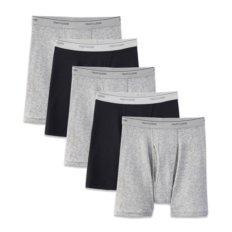Fruit Of The Loom Mens Coolzone Black and Gray Boxer Briefs 3-Pack
