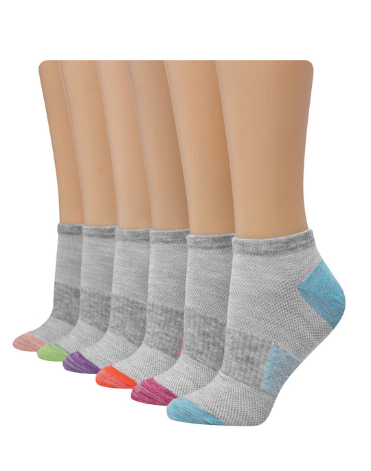 Hanes Womens Breathable Lightweight Super No Show Socks 6-Pack