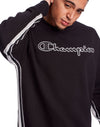 Champion Mens Powerblend Fleece Crew With Taping
