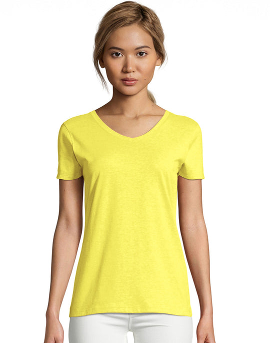 Hanes Womens X-Temp V-Neck T-Shirt