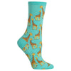 Hot Sox Womens Giraffe Crew Socks