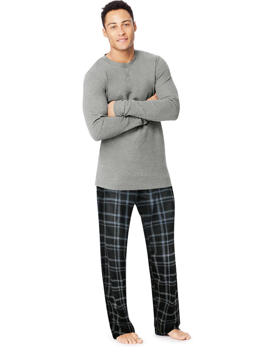 Hanes X-Temp Men`s Microfleece Sleep Set